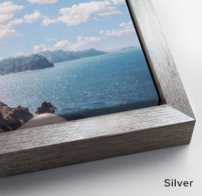 Silver Floating Canvas frame detail